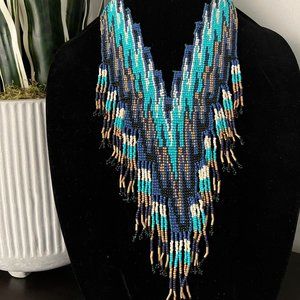 Seed Bead Bib Necklace
